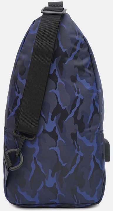Синя чоловіча сумка-рюкзак з текстилю з принтом Monsen (19425)