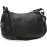 Черная женская сумка из натуральной кожи с принтом цветов Borsa Leather (21269) - 1