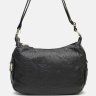 Черная женская сумка из натуральной кожи с принтом цветов Borsa Leather (21269) - 2