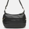 Чорна сумка з натуральної шкіри з принтом квітів Borsa Leather (21269) - 3