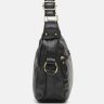 Черная женская сумка из натуральной кожи с принтом цветов Borsa Leather (21269) - 4