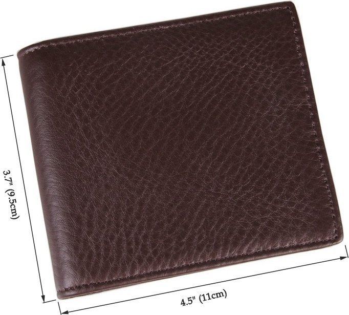 Коричневе чоловіче портмоне з фактурної шкіри без застібки Vintage (2414367)