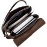 Коричневая сумка-барсетка из винтажной кожи с клапаном SHVIGEL (2411104) - 4