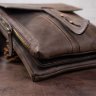 Коричневая сумка-барсетка из винтажной кожи с клапаном SHVIGEL (2411104) - 10