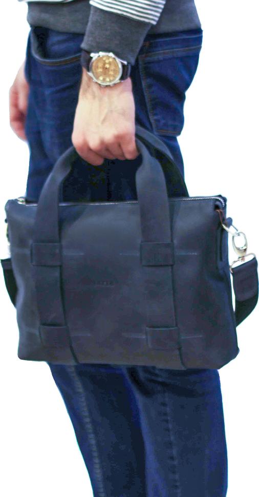 Винтажная мужская деловая сумка с оригинальными кожаными ручками  VATTO (11962)