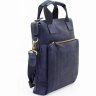 Наплечная мужская сумка синего цвета с ручками в стиле винтаж VATTO (12062) - 3