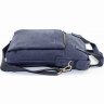 Наплечная мужская сумка синего цвета с ручками в стиле винтаж VATTO (12062) - 6