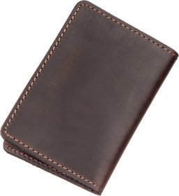 Темно-коричневая обложка для удостоверения из винтажной кожи Shvigel (2413962)