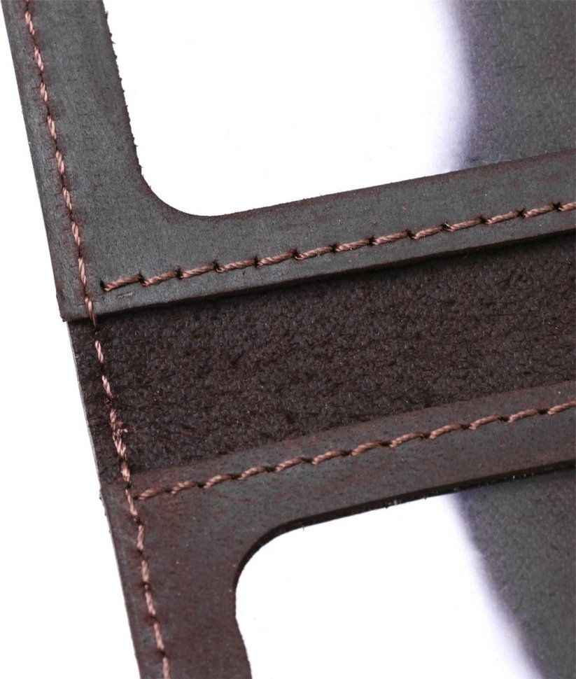 Темно-коричневая обложка для удостоверения из винтажной кожи Shvigel (2413962)
