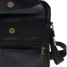 Мужская черная сумка-планшет из натуральной кожи с золотой фурнитурой Keizer (19382) - 4