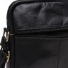 Чоловіча чорна сумка-планшет з натуральної шкіри із золотою фурнітурою Keizer (19382) - 5