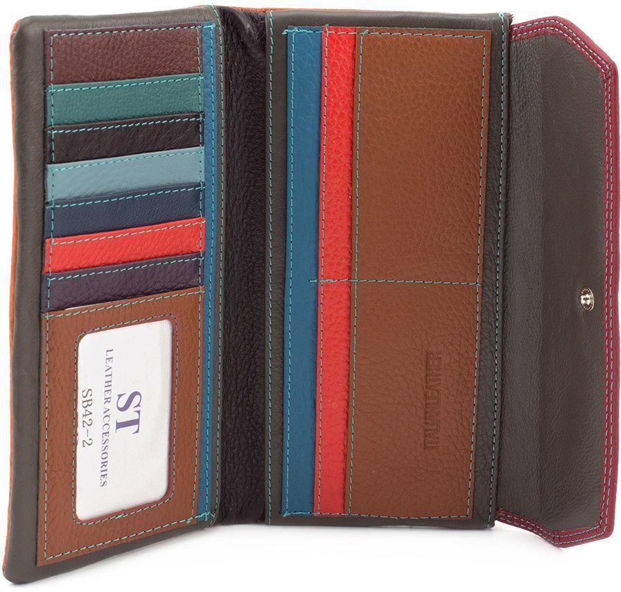 Оригінальний шкіряний гаманець на кнопці ST Leather (16019)