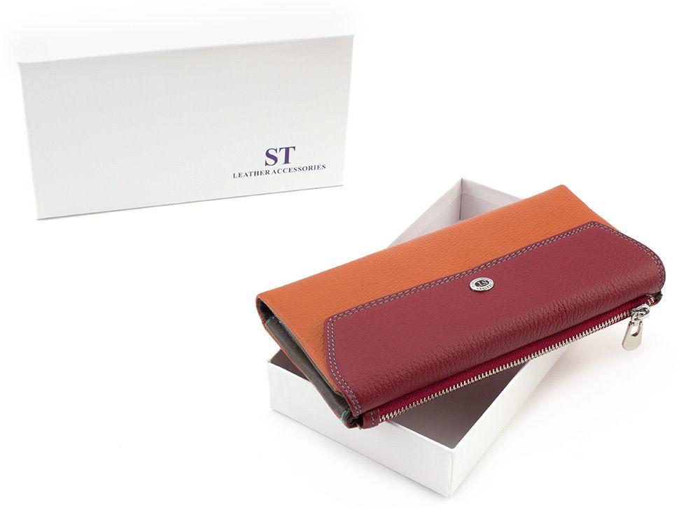 Оригінальний шкіряний гаманець на кнопці ST Leather (16019)