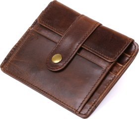 Коричневий чоловічий гаманець маленького розміру з матової вінтажної шкіри Vintage (2420485)