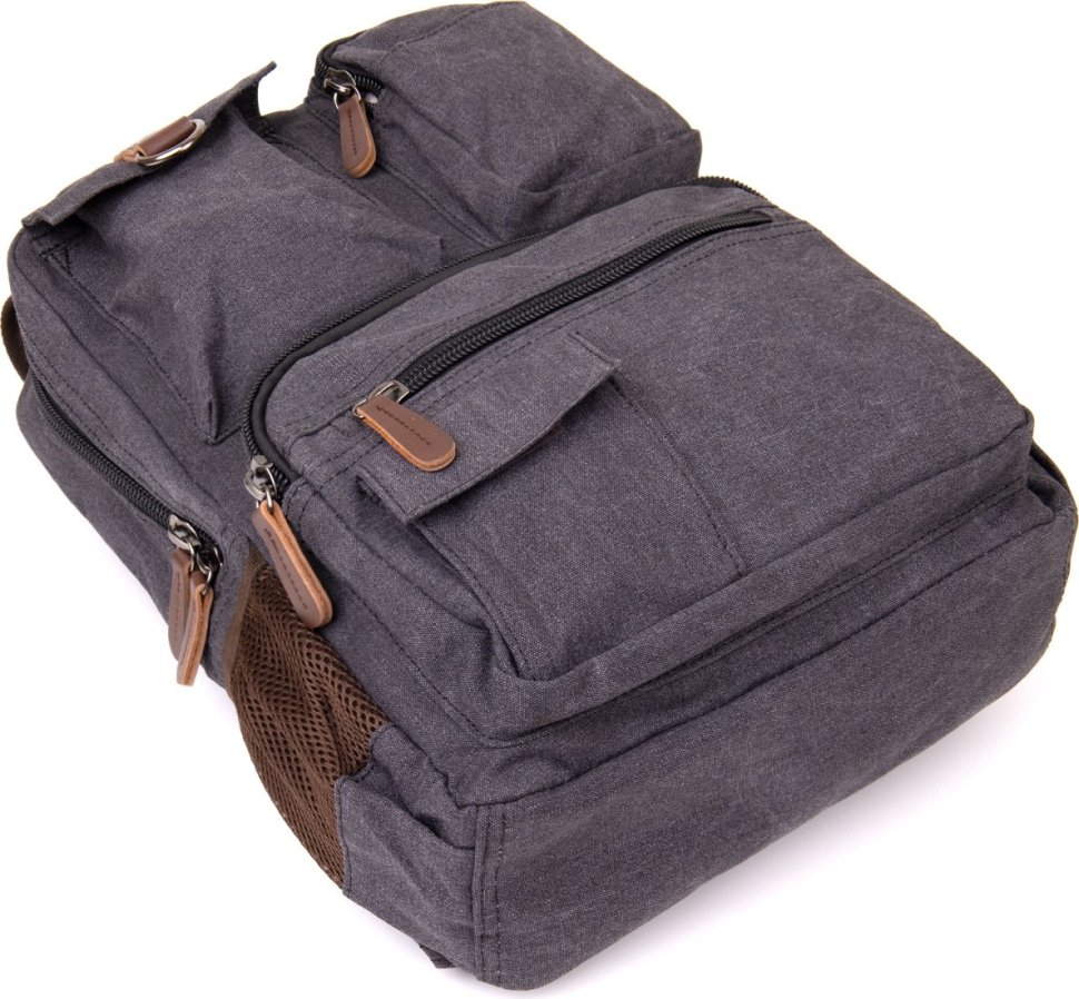 Текстильний дорожній рюкзак кольору графіт Vintage (20617)