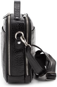 Кожаная мужская сумка с тиснением под крокодила KARYA (0753-53)
