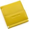 Желтый женский кошелек из натуральной кожи на кнопке Marco Coverna 68621 - 3