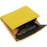 Желтый женский кошелек из натуральной кожи на кнопке Marco Coverna 68621 - 5