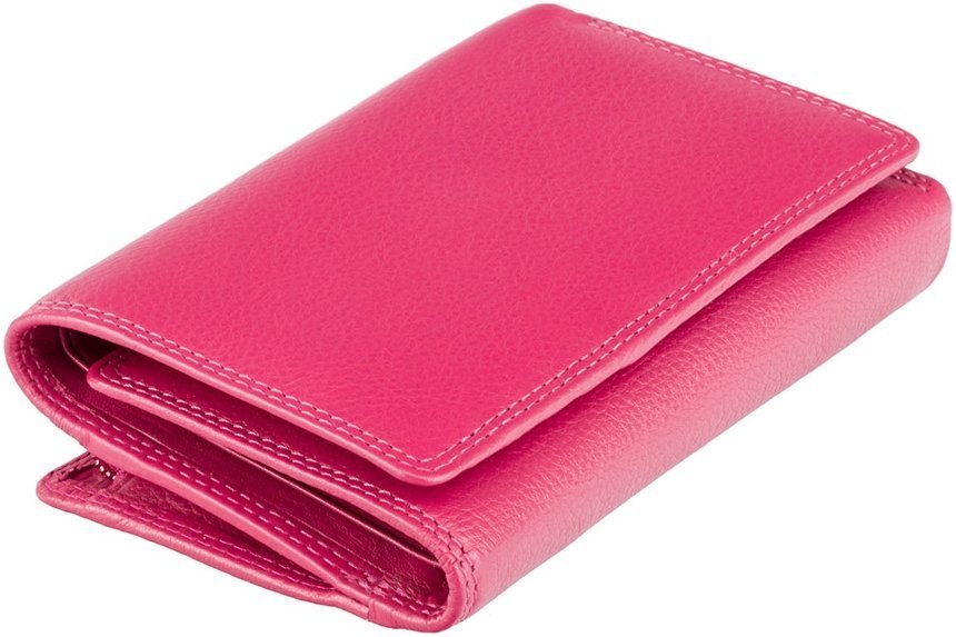 Женский кошелек из натуральной кожи насыщенного розового цвета с RFID - Visconti Picadilly 68821