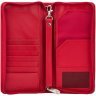 Червоний дорожній гаманець із натуральної шкіри на блискавковій застібці Visconti 68921 - 3