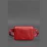 Шкіряна жіноча поясна сумка червоного кольору BlankNote Dropbag Mini 78921 - 1