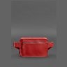 Шкіряна жіноча поясна сумка червоного кольору BlankNote Dropbag Mini 78921 - 3