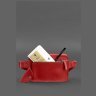 Шкіряна жіноча поясна сумка червоного кольору BlankNote Dropbag Mini 78921 - 5