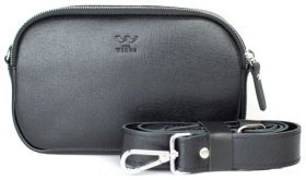 Женская сумка-кроссбоди из натуральной кожи сафьяно в черном цвете BlankNote Holly 79021