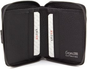 Удобный картхолдер из натуральной кожи с тиснением под рептилию KARYA (19490)