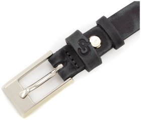 Серый женский пояс из винтажной кожи Grande Pelle (20057)