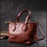 Коричнева жіноча сумка маленького розміру з фактурної шкіри Vintage 2422285 - 7