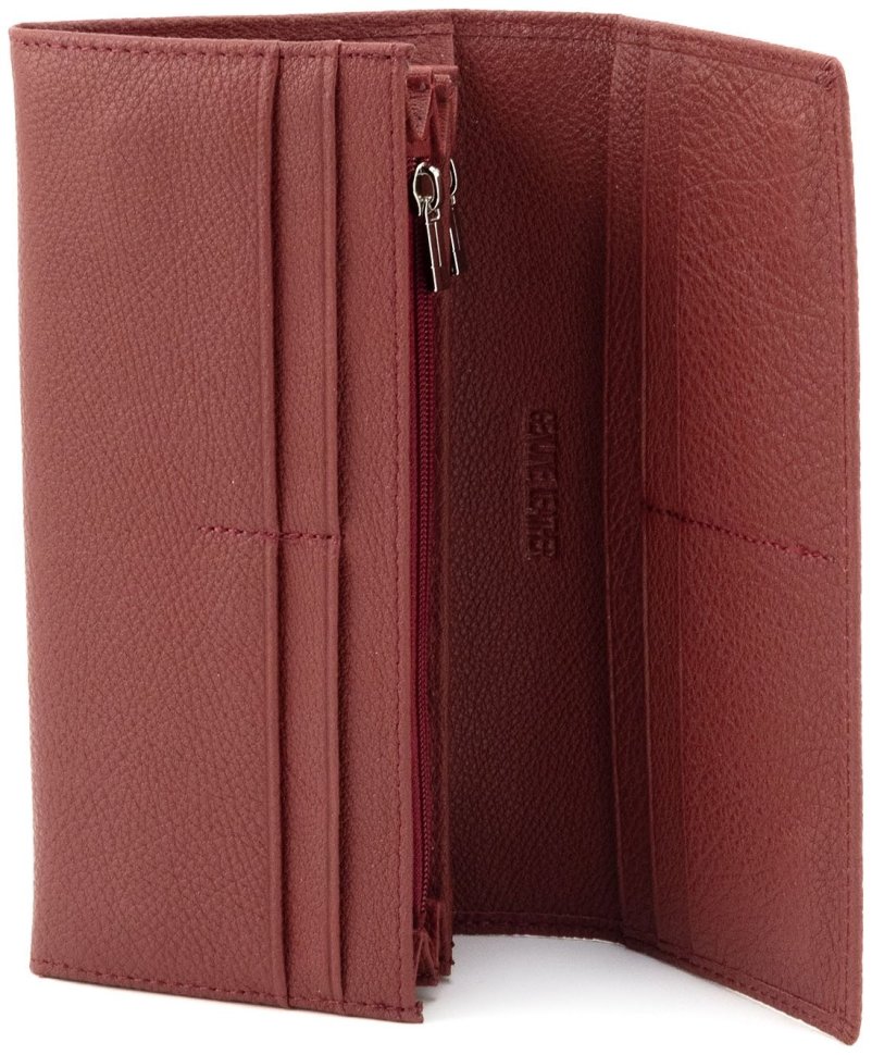 Шкіряний жіночий гаманець червоного кольору з магнітною застібкою ST Leather 90822 modnotak фото №2