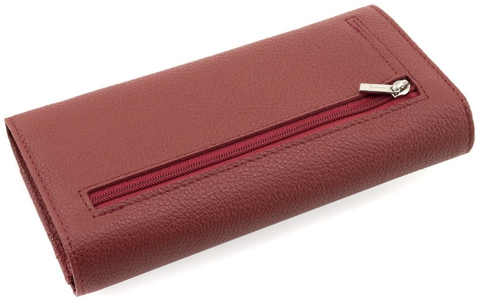 Шкіряний жіночий гаманець червоного кольору з магнітною застібкою ST Leather 90822 modnotak фото №3