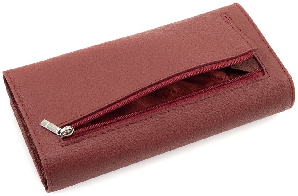 Шкіряний жіночий гаманець червоного кольору з магнітною застібкою ST Leather 90822 modnotak фото №4