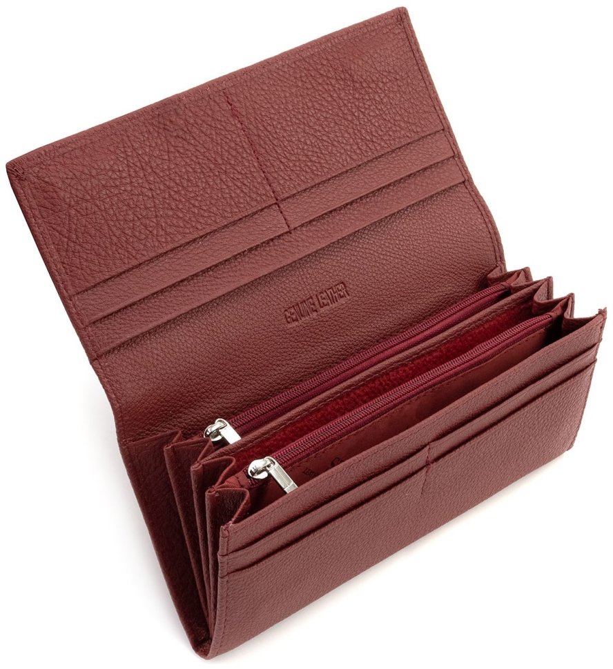 Шкіряний жіночий гаманець червоного кольору з магнітною застібкою ST Leather 90822 modnotak фото №6