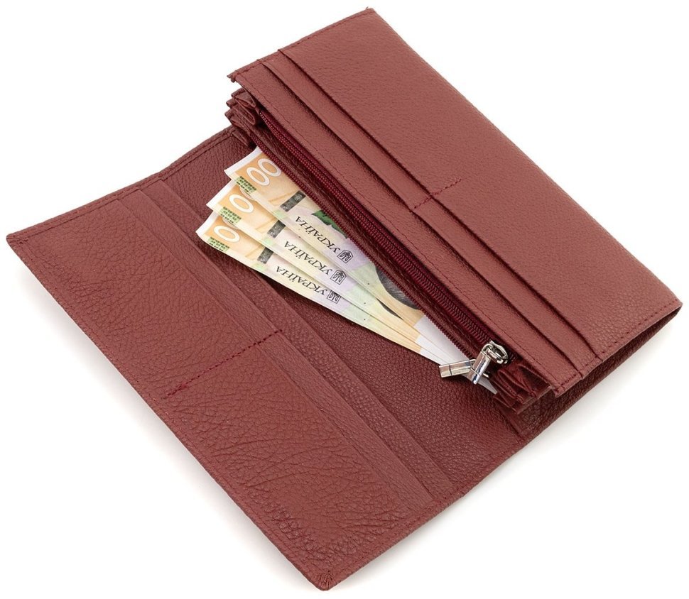 Шкіряний жіночий гаманець червоного кольору з магнітною застібкою ST Leather 90822 modnotak фото №8