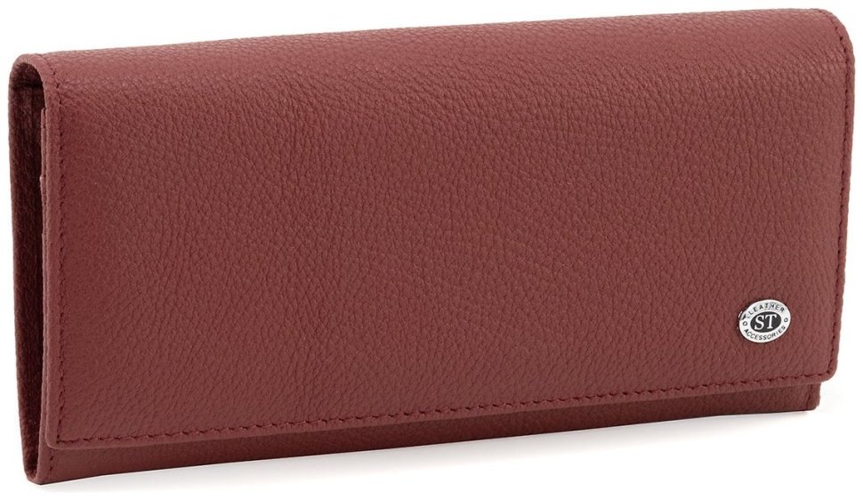 Шкіряний жіночий гаманець червоного кольору з магнітною застібкою ST Leather 90822 modnotak фото №1