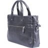 Темно-синяя мужская сумка под ноутбук до 14 дюймов из натуральной кожи флотар SHVIGEL (00976) - 5