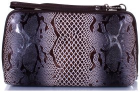 Разноцветная женская кожаная сумка-клатч с текстурой под змею Desisan 81122
