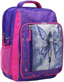 Фиолетовый школьный рюкзак для девочек фиолетового цвета с принтом феечки Bagland 111422