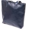 Містка жіноча сумка-шоппер із натуральної шкіри синього кольору Shvigel (16369) - 2