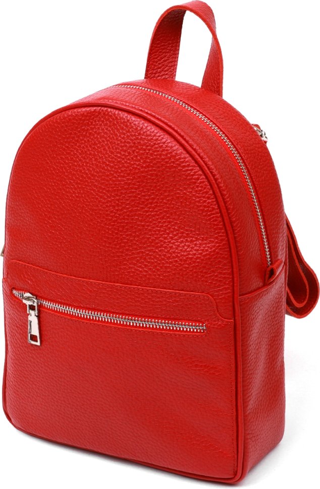 Міський жіночий рюкзак з натуральної шкіри червоного кольору Shvigel (16301)