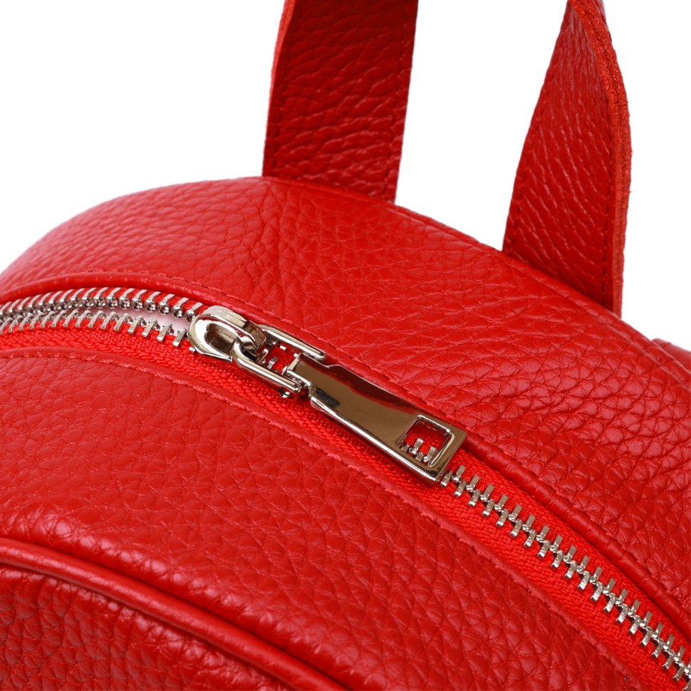 Городской женский рюкзак из натуральной кожи красного цвета Shvigel (16301)