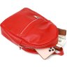 Городской женский рюкзак из натуральной кожи красного цвета Shvigel (16301) - 6