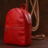 Городской женский рюкзак из натуральной кожи красного цвета Shvigel (16301) - 7