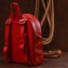 Городской женский рюкзак из натуральной кожи красного цвета Shvigel (16301) - 8