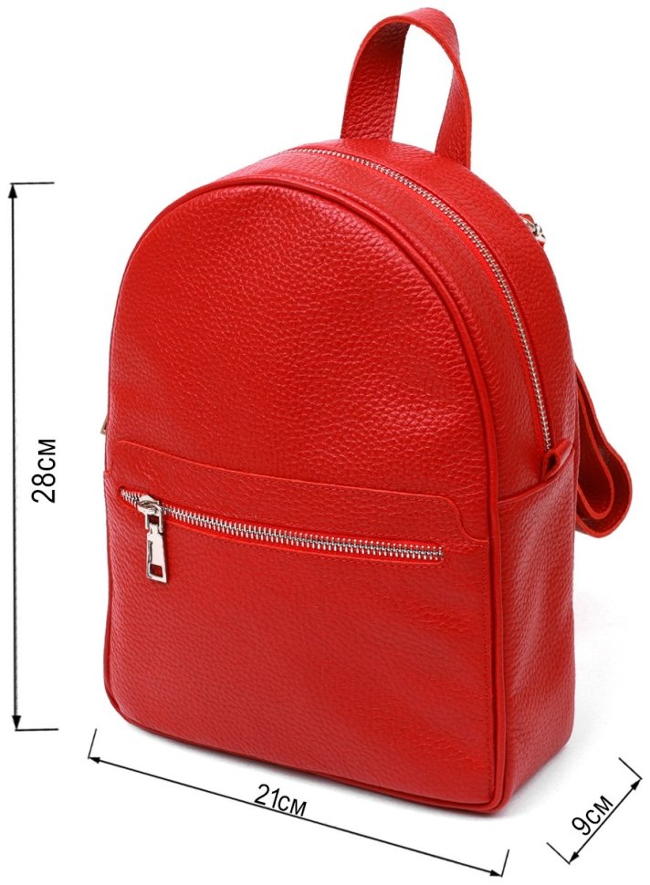 Городской женский рюкзак из натуральной кожи красного цвета Shvigel (16301) modnotak фото №10