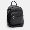 Шкіряний жіночий рюкзак-сумка в класичному чорному кольорі Keizer 71522 - 2