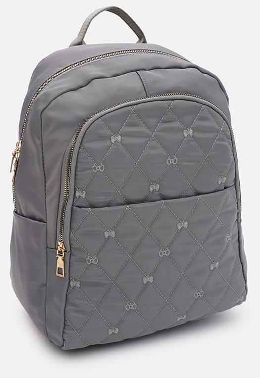 Сірий жіночий тканевий рюкзак на блискавичній застібці Monsen 71822