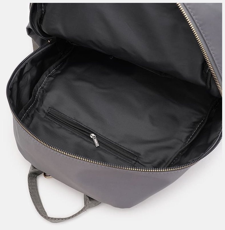 Сірий жіночий тканевий рюкзак на блискавичній застібці Monsen 71822